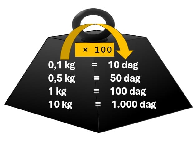 kg u dag - kilogram u dekagram